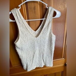 a new day | Cream Textured Tank Top
